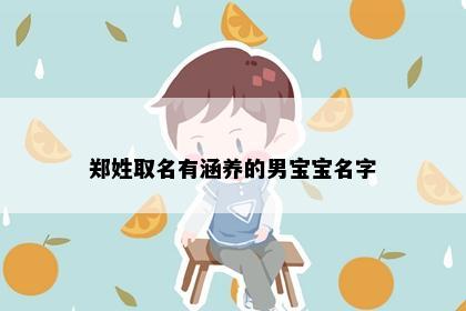 郑姓取名有涵养的男宝宝名字