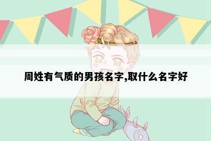 周姓有气质的男孩名字,取什么名字好