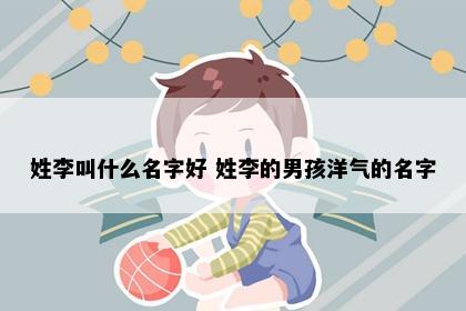 姓李叫什么名字好 姓李的男孩洋气的名字